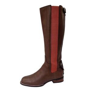 Ariat Brown Tall Riding Equestrian Boots Brown Leather Elastic Panels Women 7B